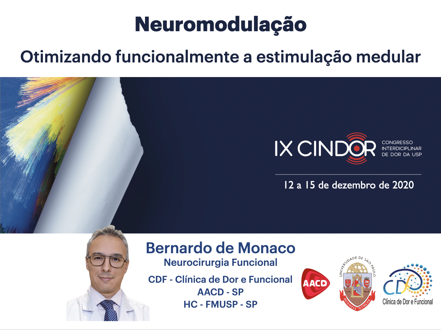 Dr Monaco dá aula no Congresso Interdisciplinar de Dor em 2020